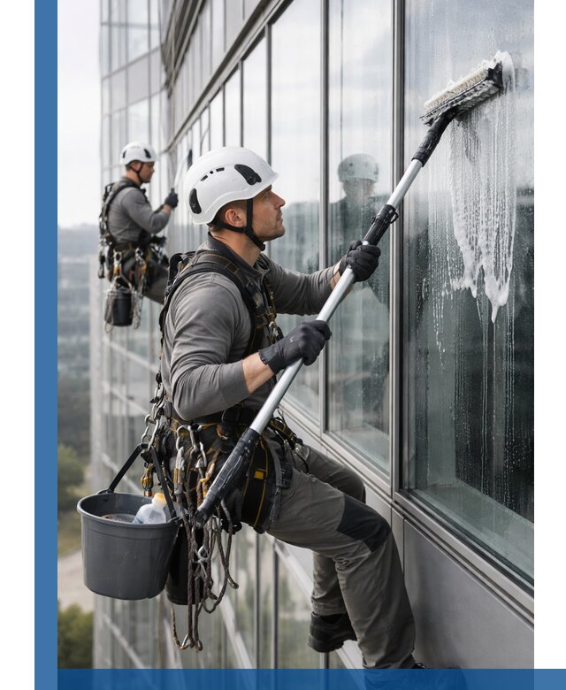 Высотная мойка сплошного остекления с выездом в Донецке