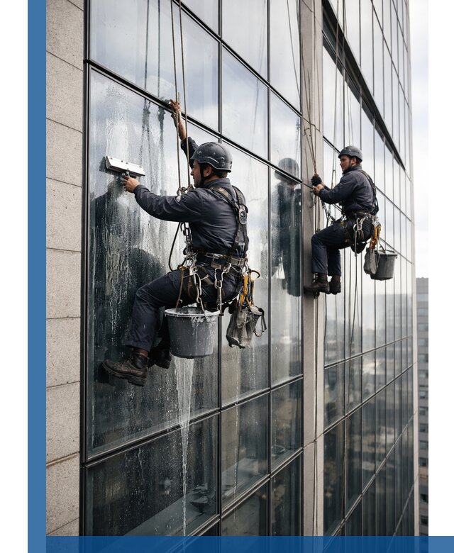 Профессиональная мойка стеклянных фасадов зданий в Донецке