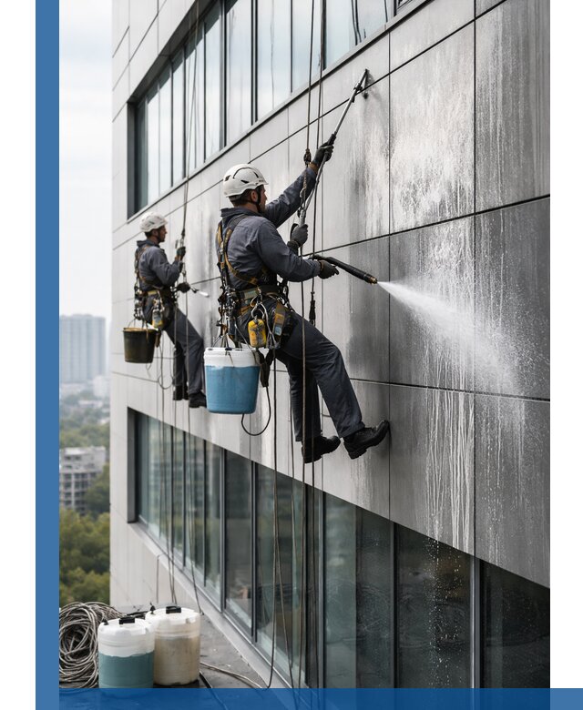 Профессиональная мойка вентилируемых фасадов в Донецке