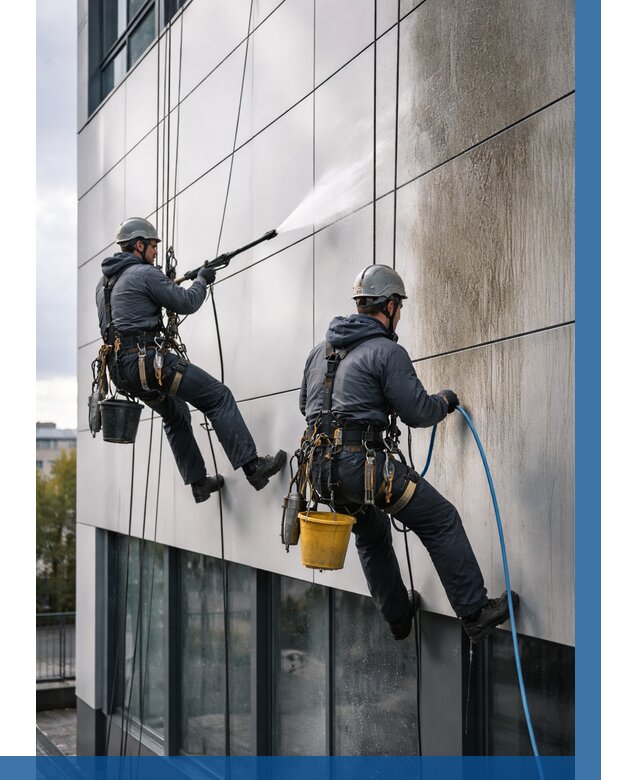 Мойка фасада из композита в Донецке по цене от 328 р. | ВЫСОТНИК-Днк