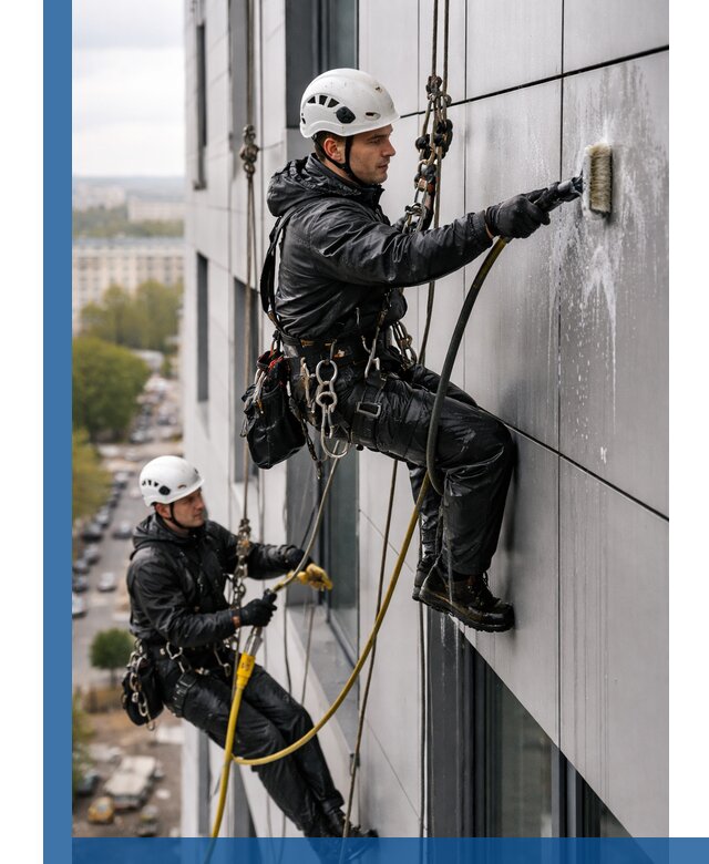 Профессиональная мойка фасада из композита в Донецке