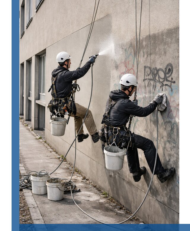 Антиграффити покрытие фасада с защитой от надписей в Донецке