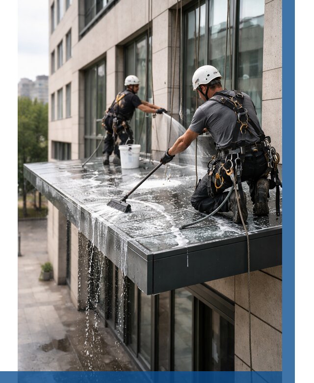 Мойка козырьков и навесов в Донецке от 3832 р. | ВЫСОТНИК-Днк