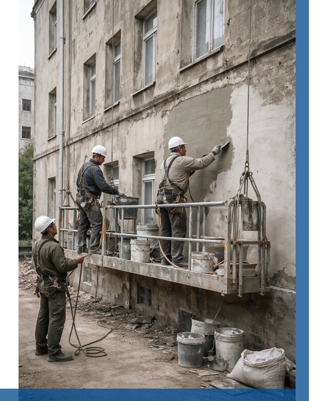 Капитальный ремонт фасада в Донецке от 4598 р. | ВЫСОТНИК-Днк