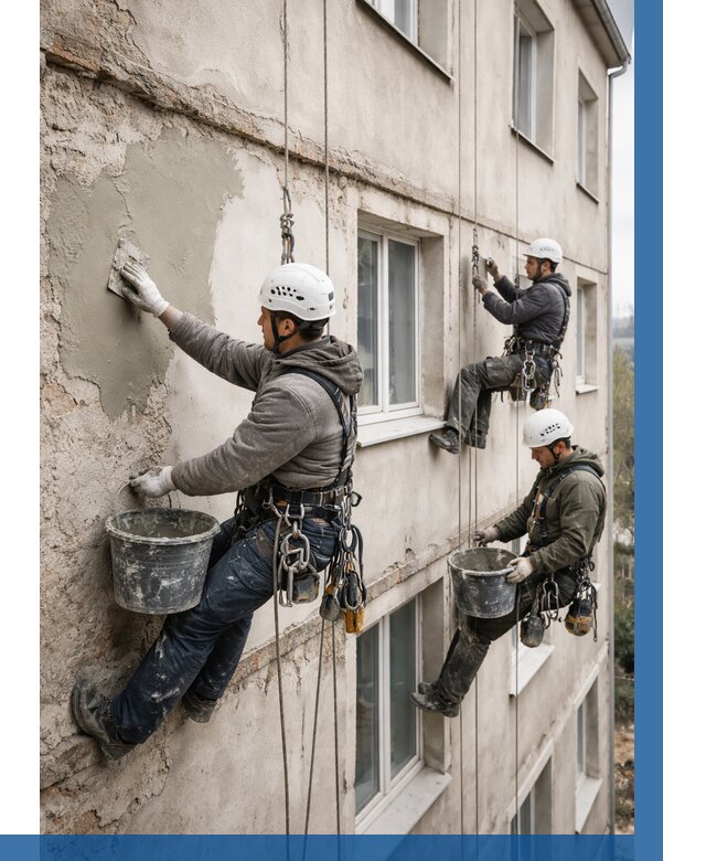 Ремонт штукатурного фасада в Донецке от 821 р. под ключ | ВЫСОТНИК-Днк