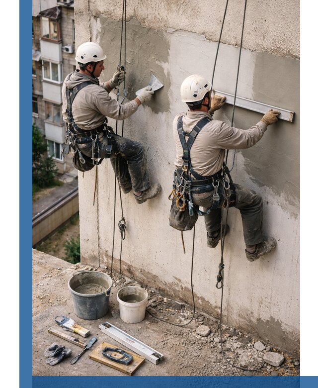 Комплексный ремонт штукатурного фасада с гарантией в Донецке