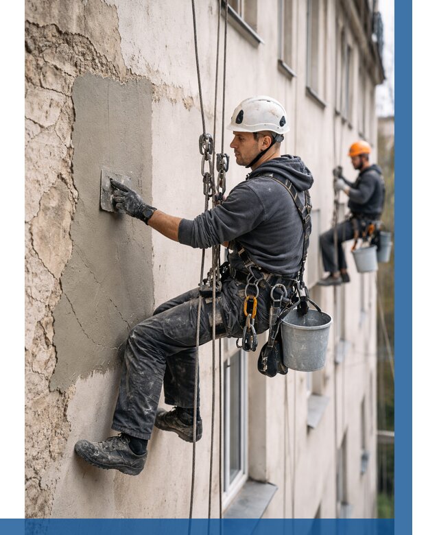 Восстановление штукатурки фасада в Донецке от 1314 р. | ВЫСОТНИК-Днк