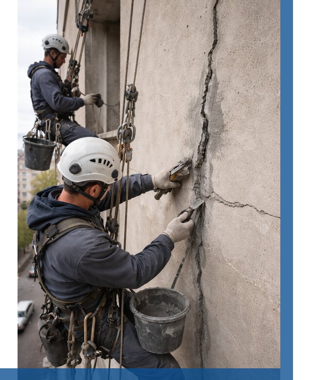 Заделка трещин на фасаде в Донецке от 985 р. | ВЫСОТНИК-Днк