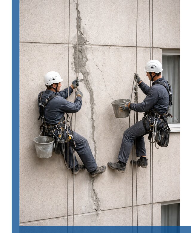 Заделка трещин на фасаде в Донецке с гарантийным ремонтом