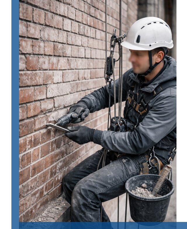 Расшивка кирпичных швов фасадов и стен, ремонт в Донецке