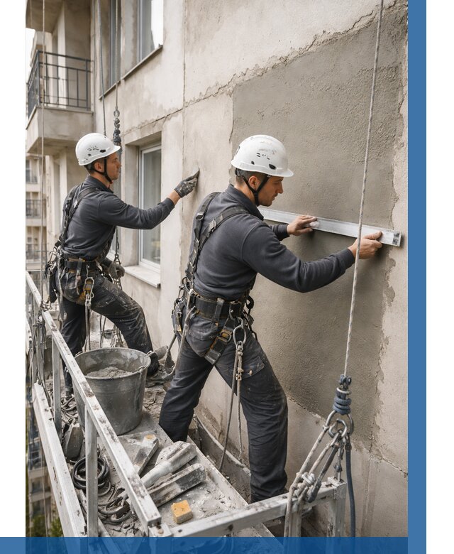 Штукатурка фасада на высоте в Донецке от 985 р. | ВЫСОТНИК-Днк