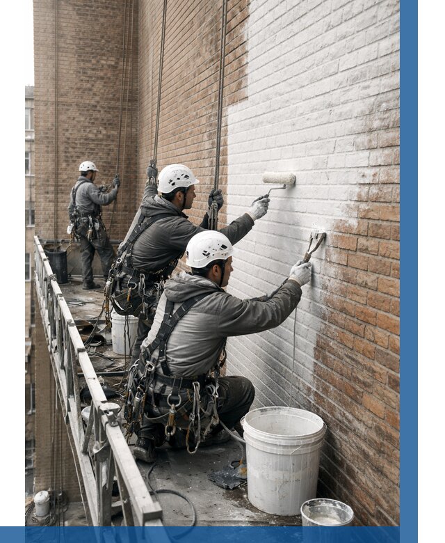 Покраска кирпичного фасада в Донецке от 383 р. | ВЫСОТНИК-Днк