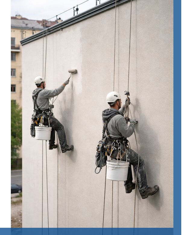 Покраска оштукатуренного фасада в Донецке от 350 р. | ВЫСОТНИК-Днк