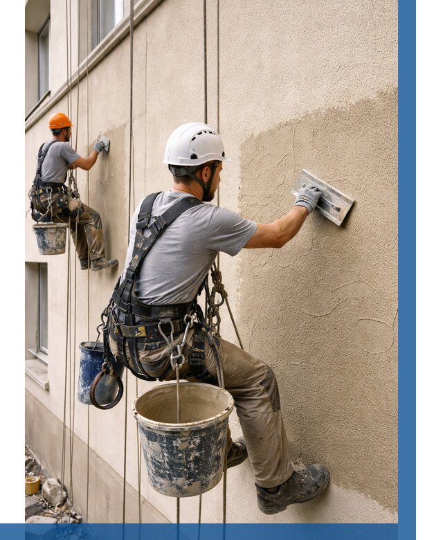 Декоративная штукатурка фасада в Донецке от 1314 р. | ВЫСОТНИК-Днк