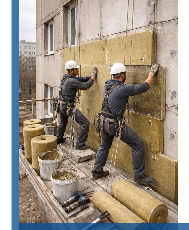 Утепление фасада минватой в Донецке под ключ с гарантией