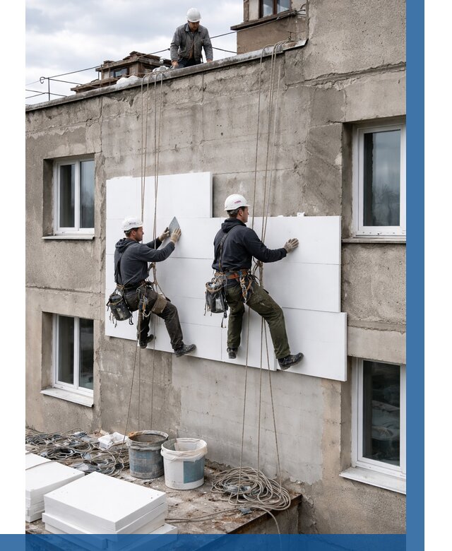 Утепление фасада пенополистиролом в Донецке от 1971 р. | ВЫСОТНИК-Днк