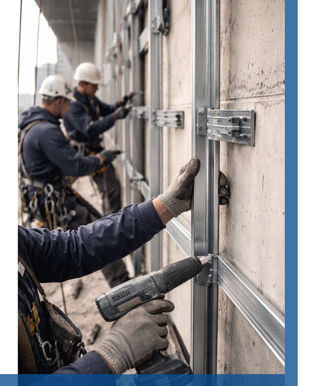 Монтаж подсистемы вентфасада в Донецке от 931 р. | ВЫСОТНИК-Днк