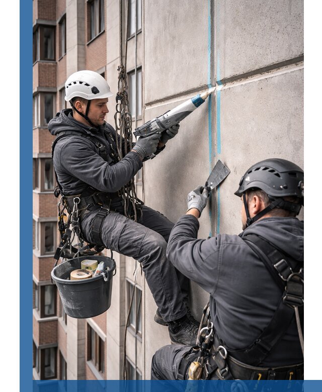 Вторичная герметизация швов фасада и кровли в Донецке