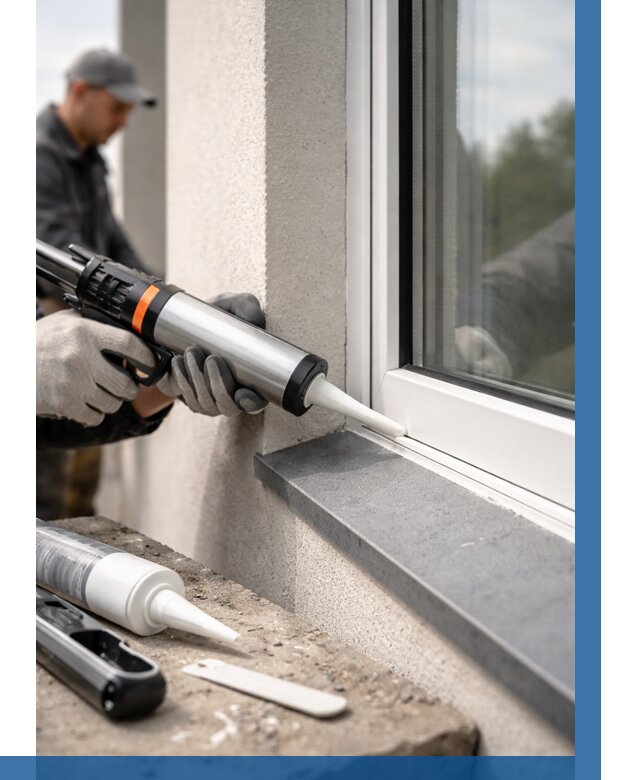 Герметизация монтажных швов окон в Донецке от 712 р. | ВЫСОТНИК-Днк