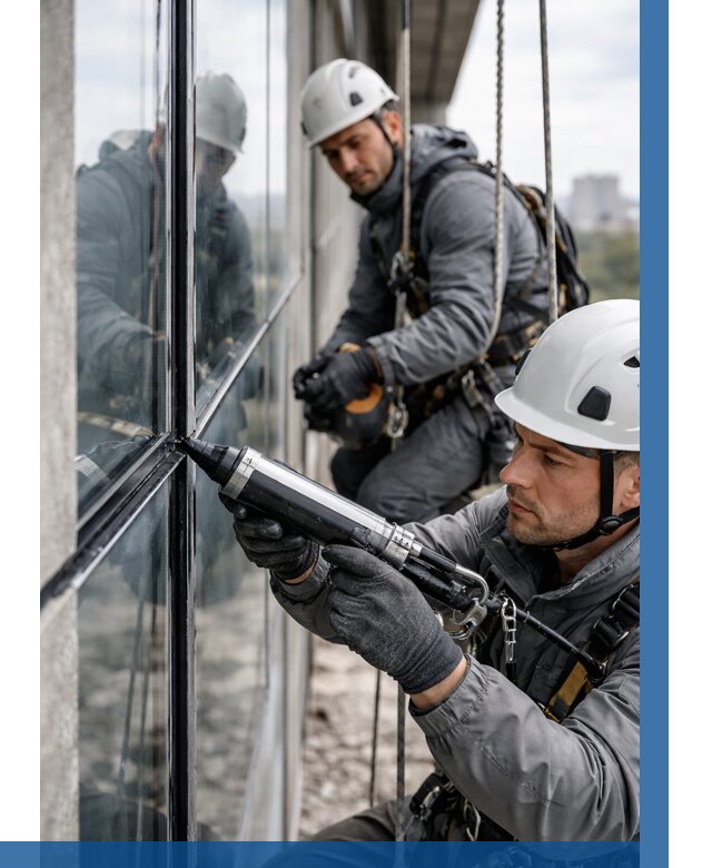 Герметизация витражных швов в Донецке от 712 р. | ВЫСОТНИК-Днк