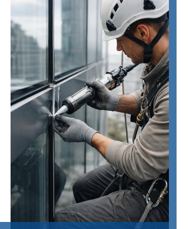 Герметизация стыков витража в Донецке от 1314 р. | ВЫСОТНИК-Днк