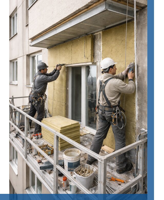 Утепление балкона снаружи в Донецке от 1752 р. под ключ ВЫСОТНИК-Днк