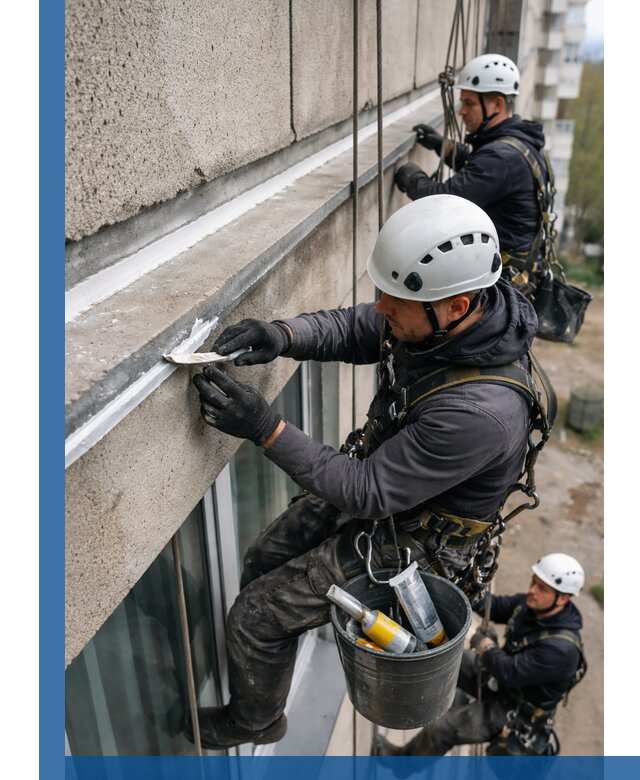 Герметизация примыкания балкона в Донецке под ключ с гарантией