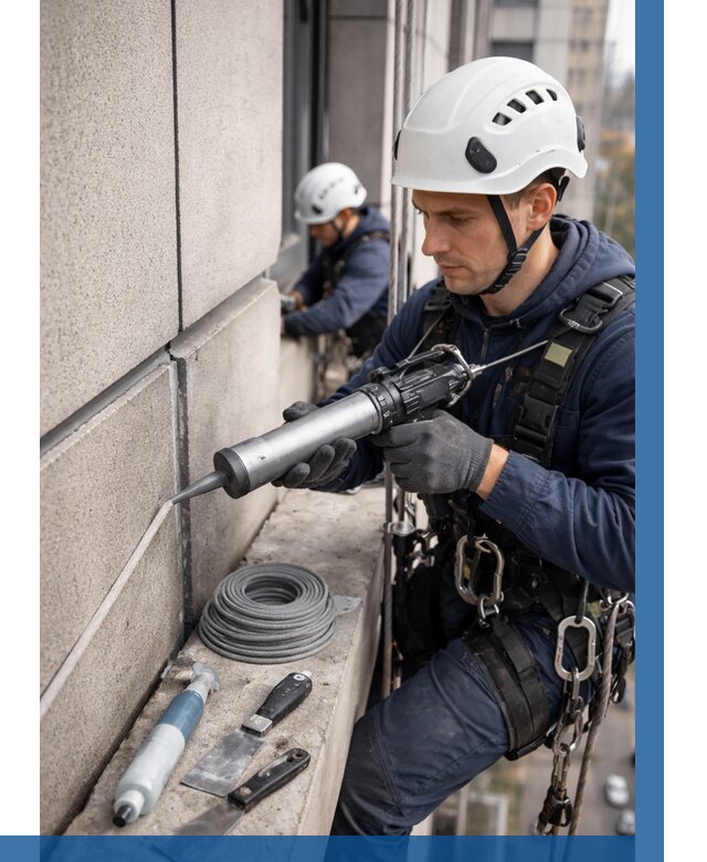 Герметизация деформационных швов фасада в Донецке от 766 | ВЫСОТНИК-Днк