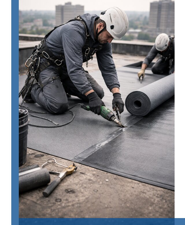 Ремонт мягкой кровли в Донецке с выездом промальпинистов