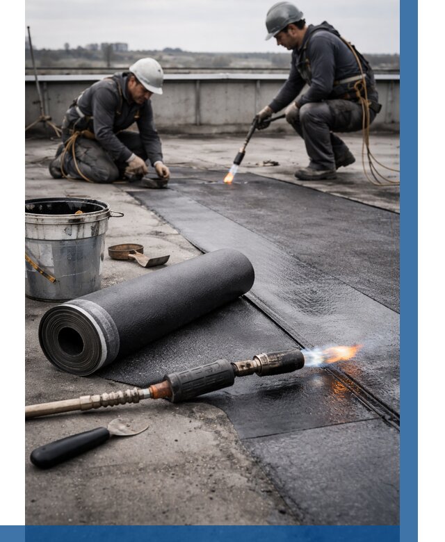 Ремонт рулонной кровли в Донецке от 712 р. | ВЫСОТНИК-Днк