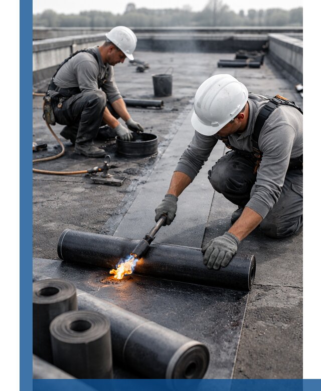 Ремонт рулонной кровли в Донецке герметизация и восстановление