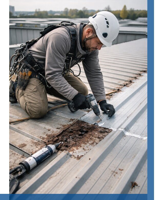 Ремонт профнастила на кровле в Донецке от 766 р. | ВЫСОТНИК-Днк