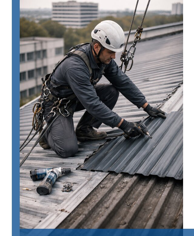 Ремонт профнастила на кровле в Донецке, работы под ключ