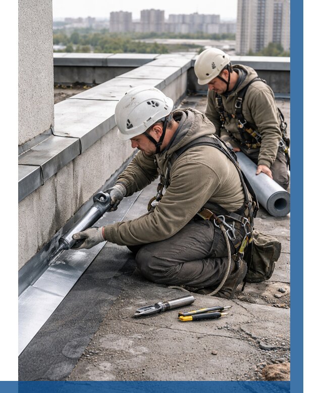 Ремонт кровельных примыканий в Донецке от 1314 р. | ВЫСОТНИК-Днк