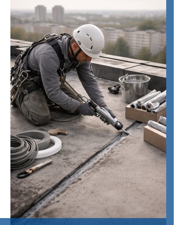 Герметизация швов кровли в Донецке от 493 р./м2 | ВЫСОТНИК-Днк