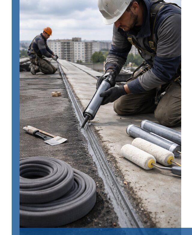Герметизация швов кровли в Донецке с гарантией герметичности