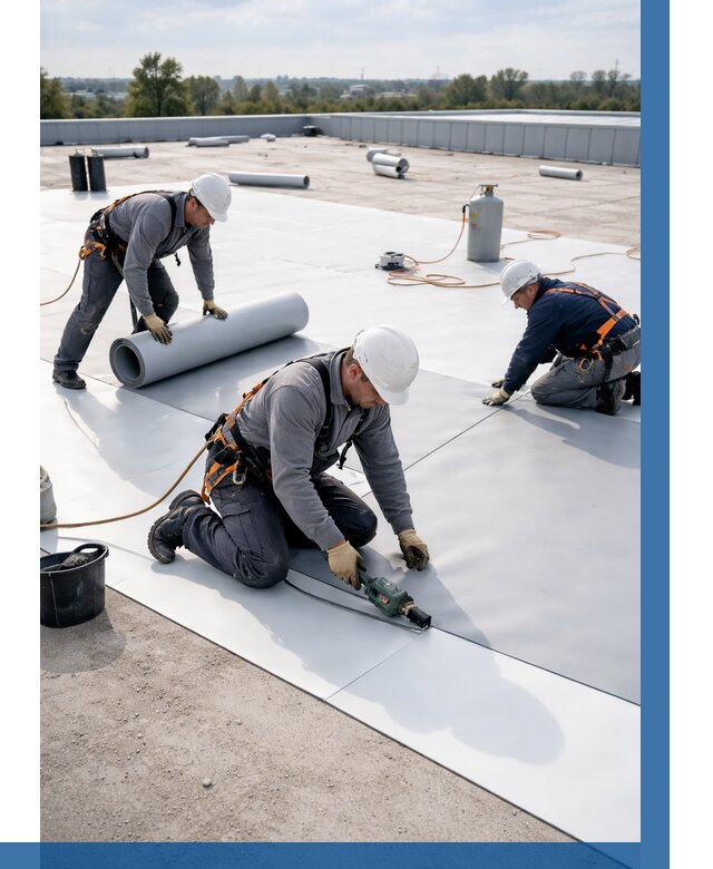 Монтаж мембранной кровли под ключ в Донецке от 1314 р. | ВЫСОТНИК-Днк