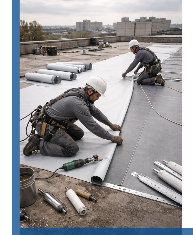 Монтаж мембранной кровли в Донецке для промышленных зданий