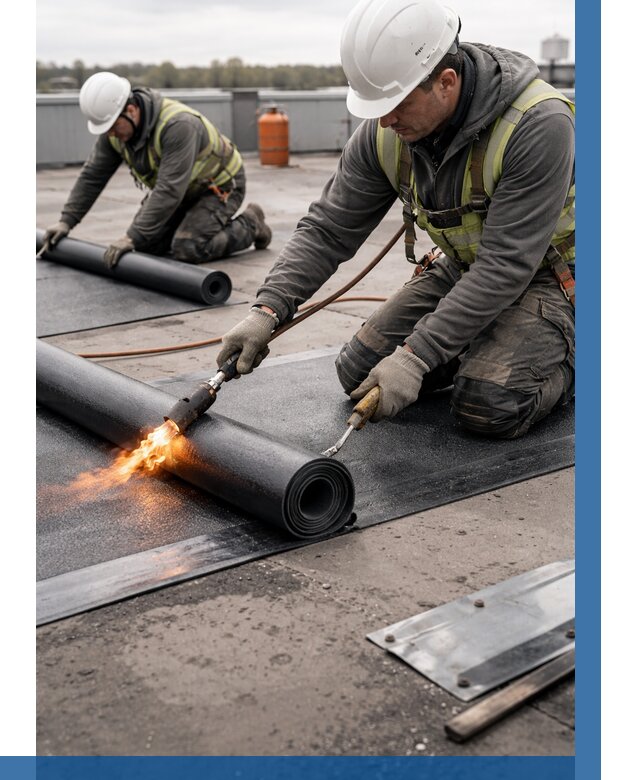 Монтаж наплавляемой кровли в Донецке от 931 р. — ВЫСОТНИК-Днк