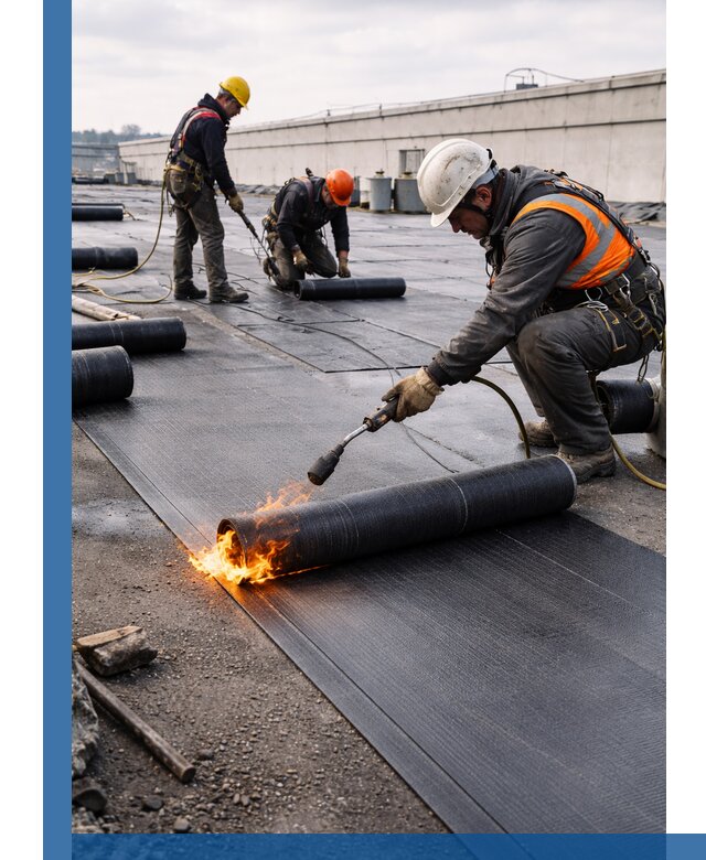 Монтаж наплавляемой кровли в Донецке профессионально