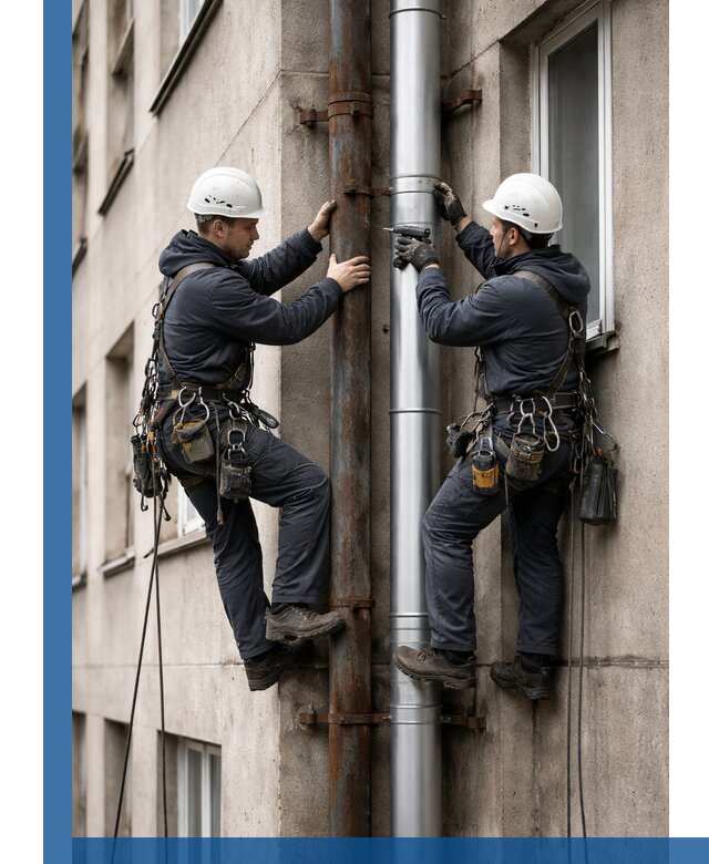 Замена водосточных труб в Донецке: монтаж и демонтаж под ключ