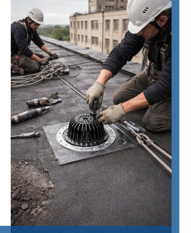 Установка водосточных воронок в Донецке цена от 3832 р. | ВЫСОТНИК-Днк