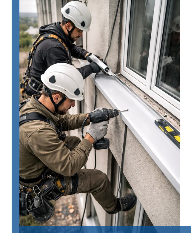 Профессиональный монтаж оконных отливов и отведения воды в Донецке