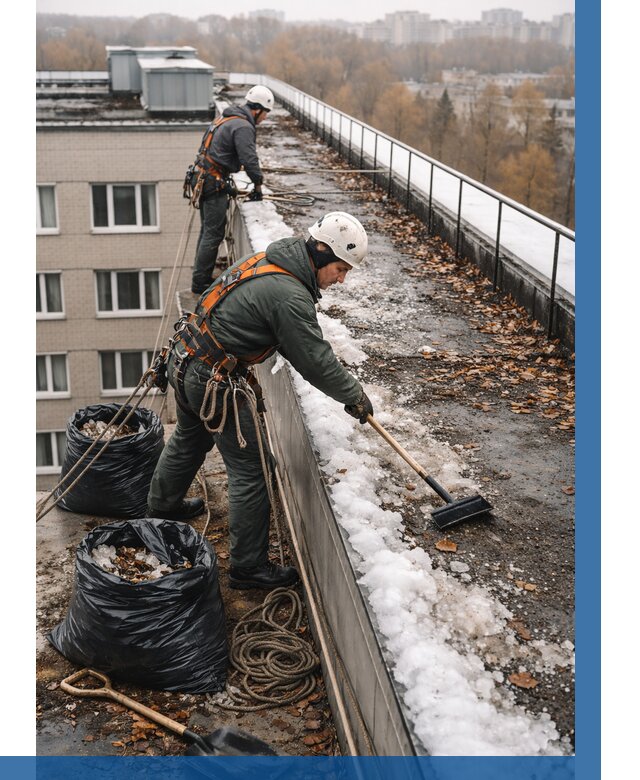 Очистка кровли по периметру в Донецке от 602 р. | ВЫСОТНИК-Днк