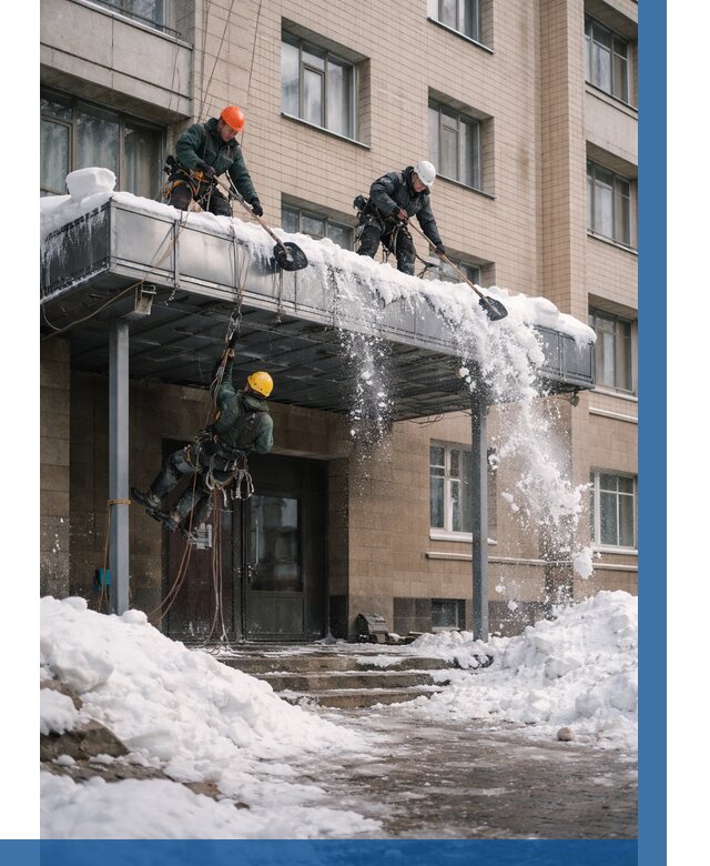Очистка козырьков от снега в Донецке от 3832 р. | ВЫСОТНИК-Днк
