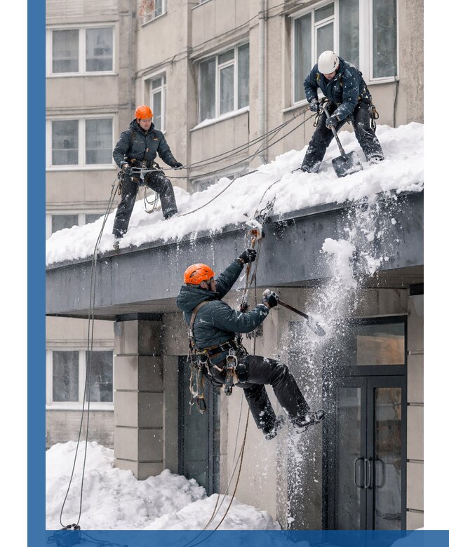 Безопасная очистка навесов от снега в Донецке круглогодично