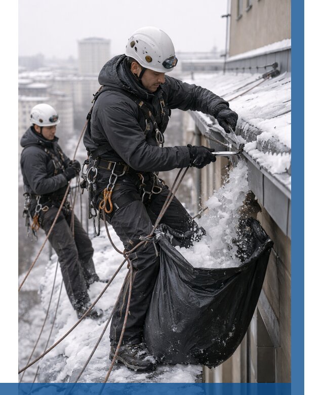 Аварийная очистка крыши в Донецке под ключ от 328 р. | ВЫСОТНИК-Днк