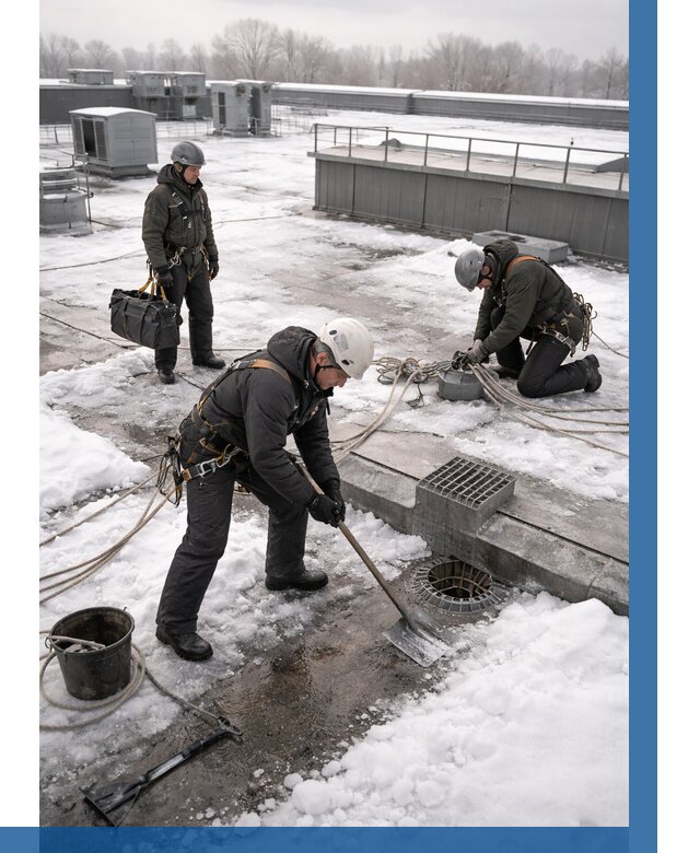 Абонентское обслуживание кровли зимой в Донецке от 8758 р. | ВЫСОТНИК-Днк