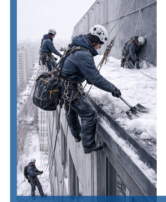 Абонентское обслуживание кровли зимой в Донецке регулярный уход