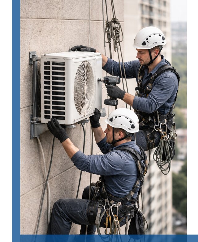 Монтаж внешнего блока кондиционера в Донецке установка и крепление